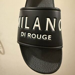 Milano Di Rouge Charcoal Slide Sandals